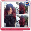 Fast delivery beauty ombre red human hair side part lace front wig